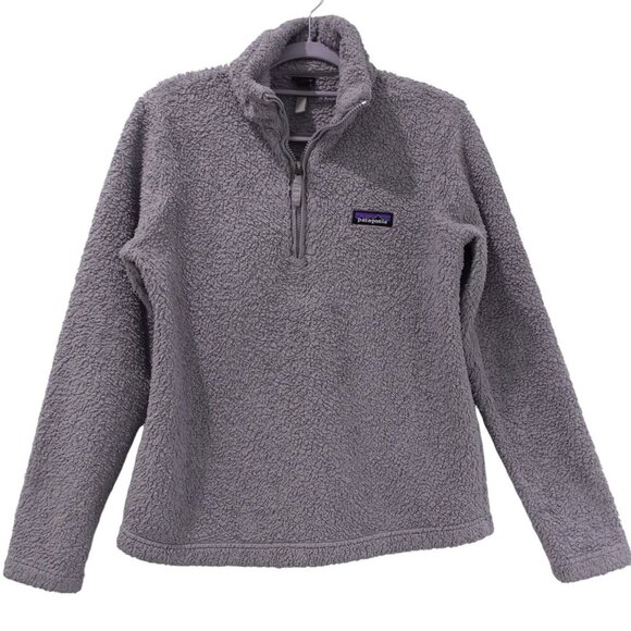 Patagonia Los Gatos 1/4-Zip Fleece Sweater Sz S Gray Slouchy Fit Pullover - Picture 2 of 12